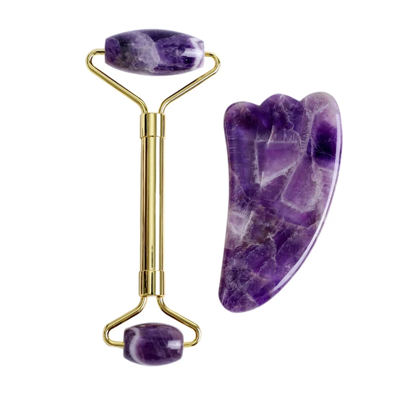 Amethyst Jade Roller & Gua Sha Set – Sculpt, Soothe & Glow