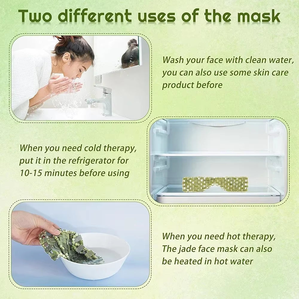1Pc Cooling Jade Eye Mask Massager Natural Jade Eye Mask for Eye Relax Sleep Massager Mask Stone Spa Face Skin Care Beauty
