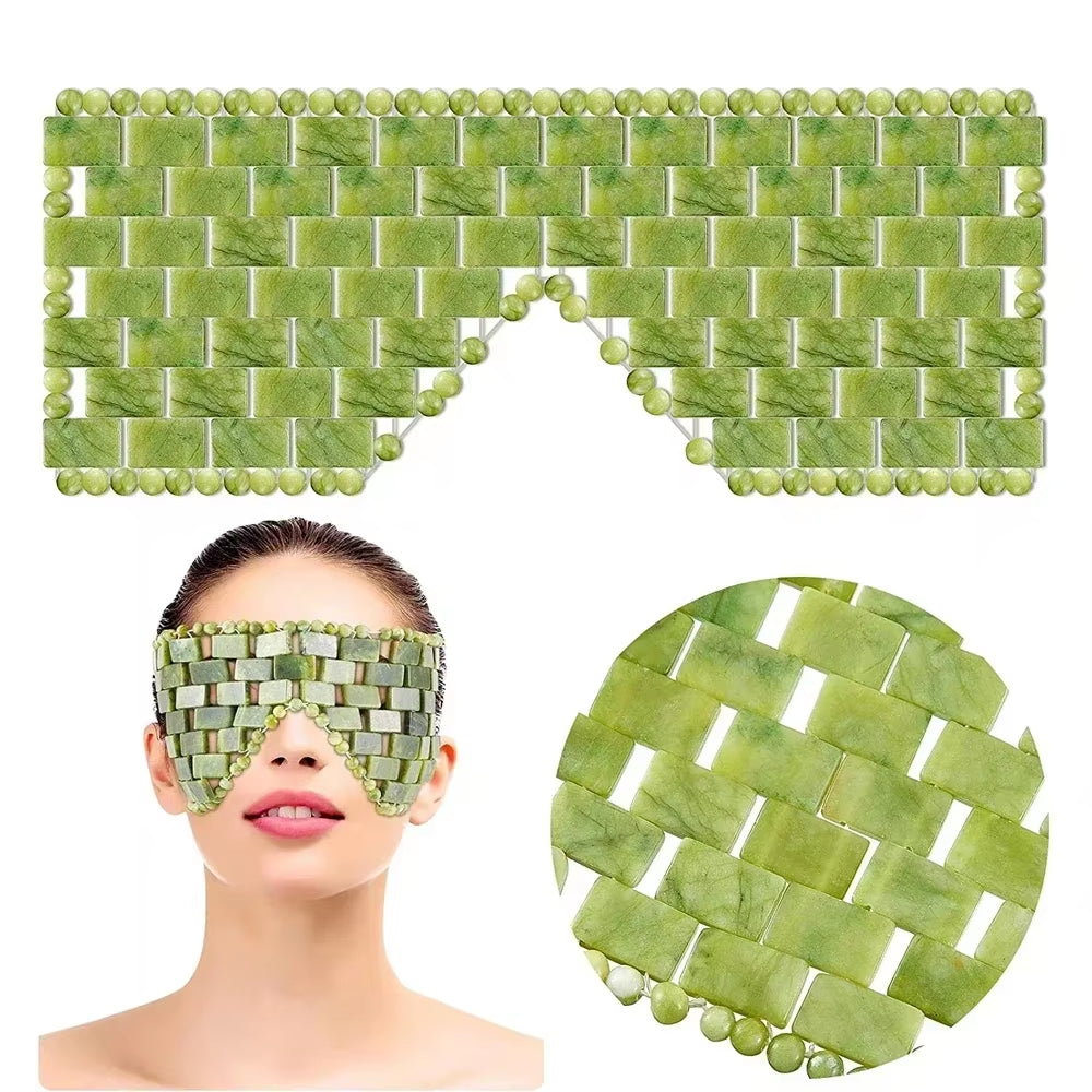 1Pc Cooling Jade Eye Mask Massager Natural Jade Eye Mask for Eye Relax Sleep Massager Mask Stone Spa Face Skin Care Beauty