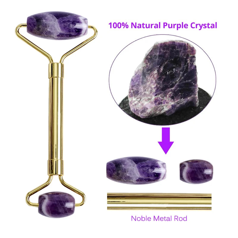 Amethyst Jade Roller & Gua Sha Set – Sculpt, Soothe & Glow