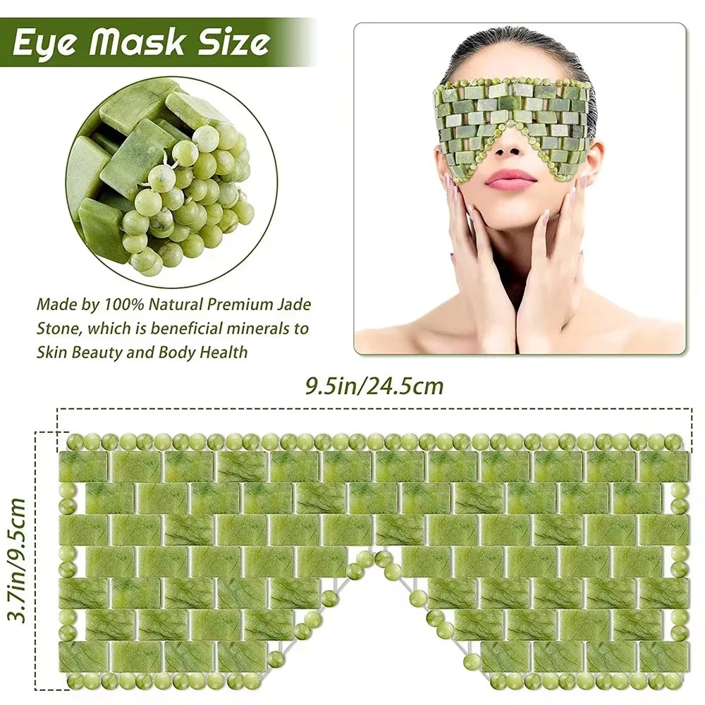 1Pc Cooling Jade Eye Mask Massager Natural Jade Eye Mask for Eye Relax Sleep Massager Mask Stone Spa Face Skin Care Beauty