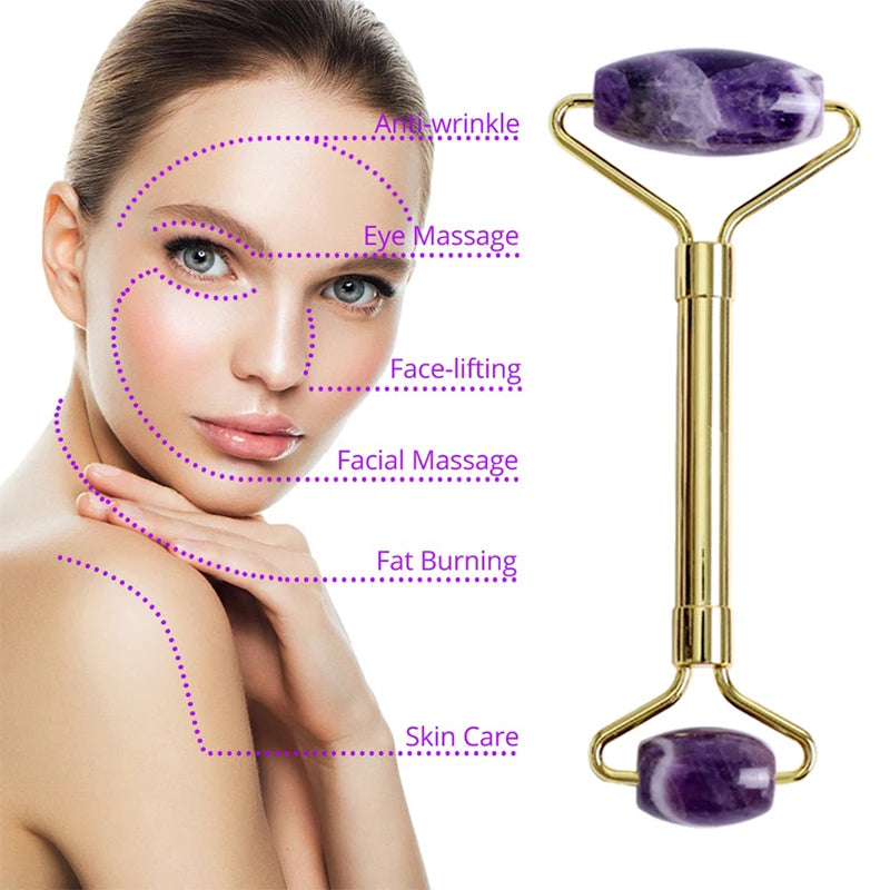 Amethyst Jade Roller & Gua Sha Set – Sculpt, Soothe & Glow