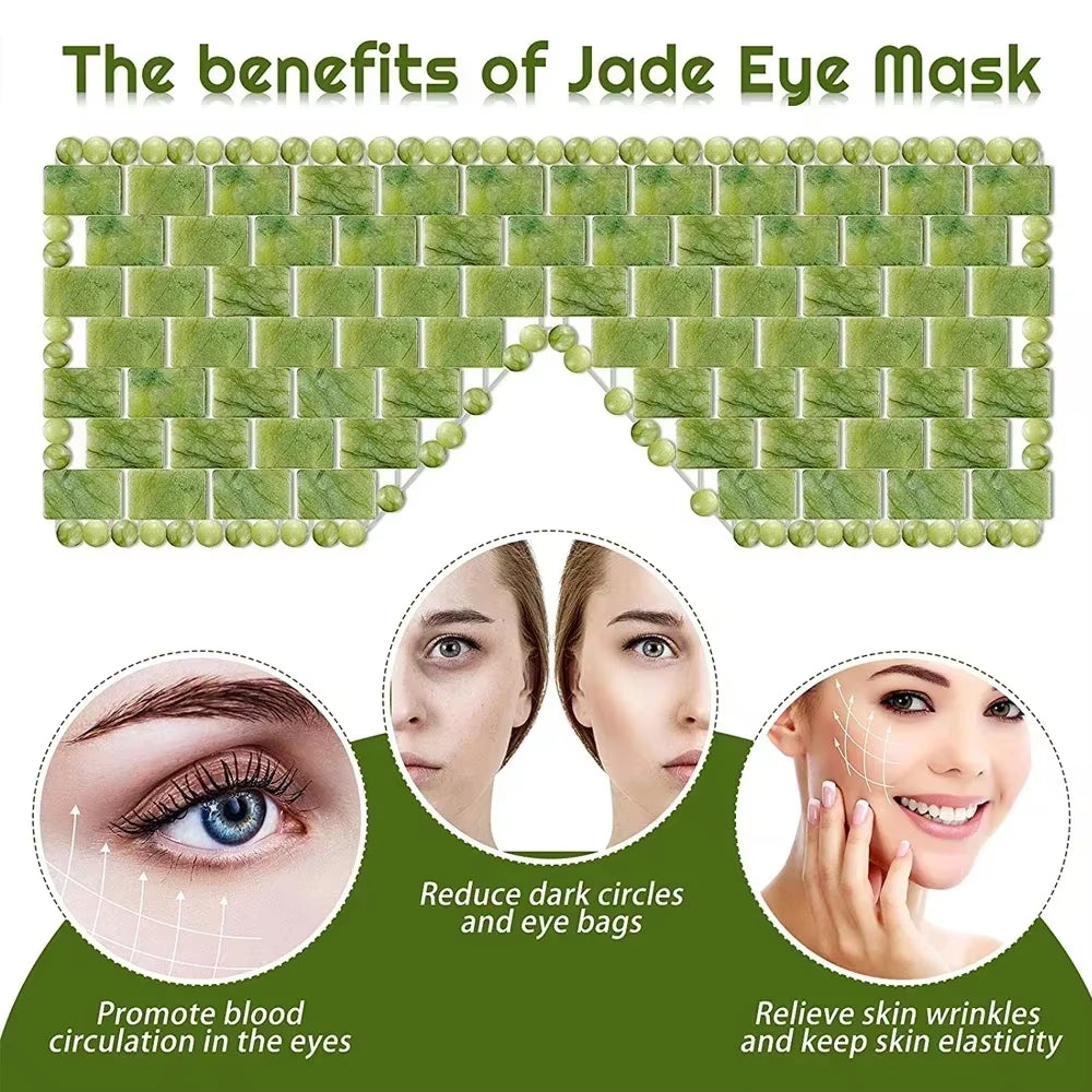 1Pc Cooling Jade Eye Mask Massager Natural Jade Eye Mask for Eye Relax Sleep Massager Mask Stone Spa Face Skin Care Beauty
